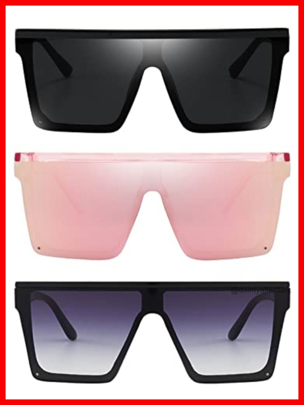 Oversized Square Flat Top Siamese Lens Sunglasses UV400 Gradient